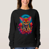 Sweatshirt Abyssinian Cat Psychedelic Mushroom (Devant)
