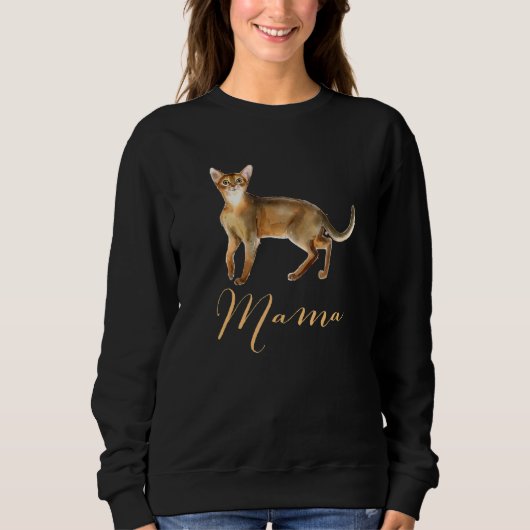 Sweatshirt Abyssinian Chat Mama Chat Maman Chat Maman Chat Mo (Devant)