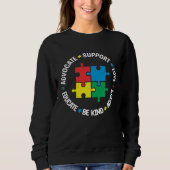 Sweatshirt Accept Support Advocate Educate Autistic Autism Aw (Devant)