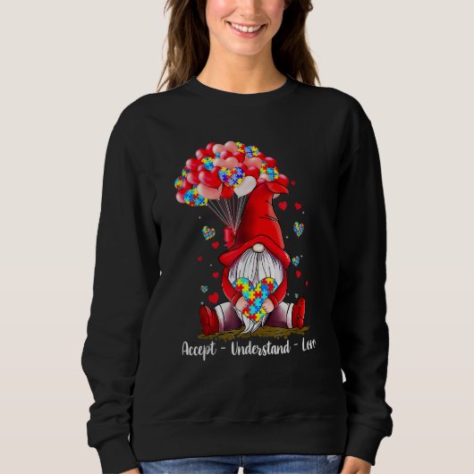 Sweatshirt Accept Understand Love Autism Awareness Gnome Vale (Devant)
