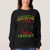 Sweatshirt Accept Understand Love Autism Awareness Rainbow Pu (Devant)