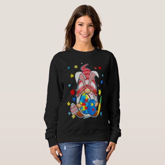 Sweatshirt Accepter Comprendre Amour Gnome Sensibilisation su (Devant entier)