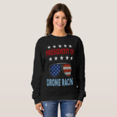 Sweatshirt Accessoires de course de drone USA Citation de co (Devant entier)
