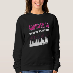 Sweatshirt Accro à l'humour de vacances à Montauk Trip New Yo