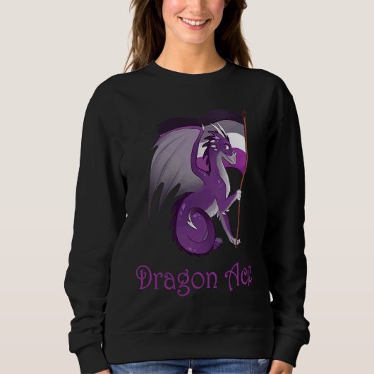 Sweatshirt ACE Dragon  Asexual LGBT Dragon (Devant)