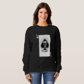 Sweatshirt Ace Of Spades Playing Card With Skeleton Halloween (Devant entier)
