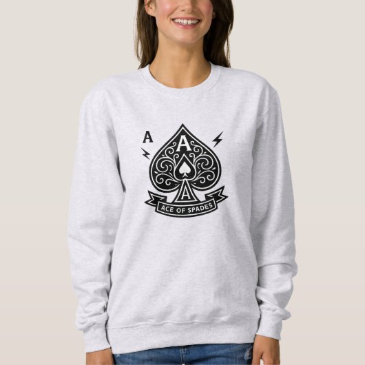 Sweatshirt Ace stylisée de pique — Emblème vectoriel Art déco (Devant)