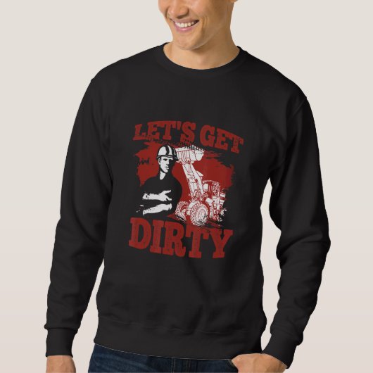 Sweatshirt Achetons un bulldozer pour excavateur de construct (Devant)