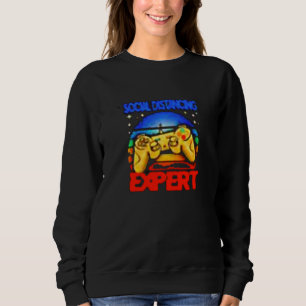 Sweatshirt Action Social Distances Expert Jeu Vintage Vid