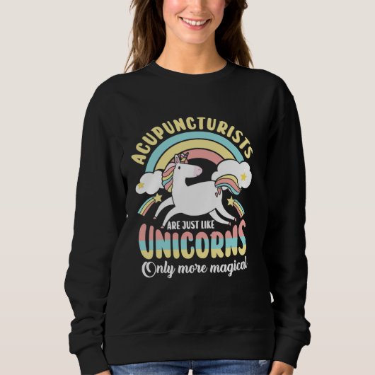 Sweatshirt Acupuncturists Unicorns Acupuncture Chinese Needle (Devant)