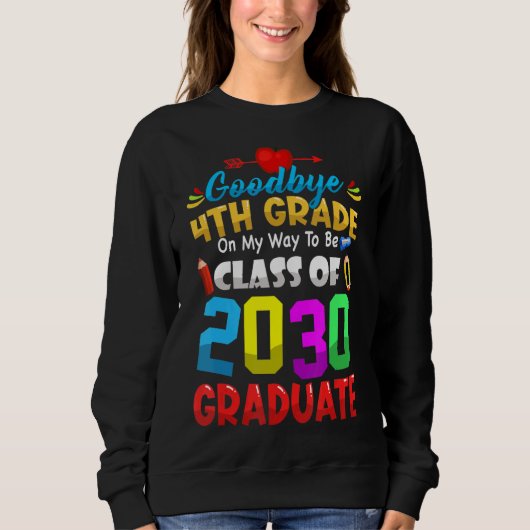 Sweatshirt Adieu 4e Classe De 2033 Gradué Maître (Devant)