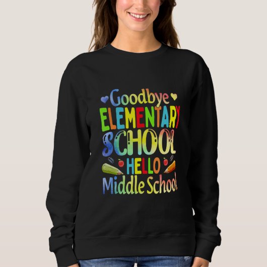 Sweatshirt Adieu Graduation de l'école élémentaire Bonjour Mo (Devant)