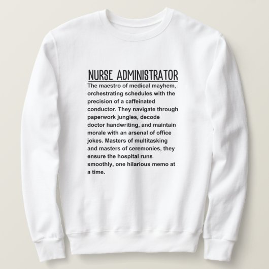 Sweatshirt Administrateur infirmier (Design devant)