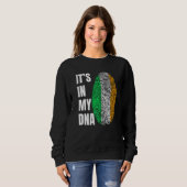 Sweatshirt ADN de l'empreinte digitale Biométrie Drapeau irla (Devant entier)