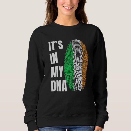 Sweatshirt ADN de l'empreinte digitale Biométrie Drapeau irla (Devant)