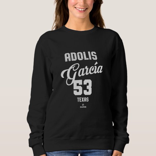 Sweatshirt Adolis Garcia 53 Texas Baseball Vintage MLBPA (Devant)