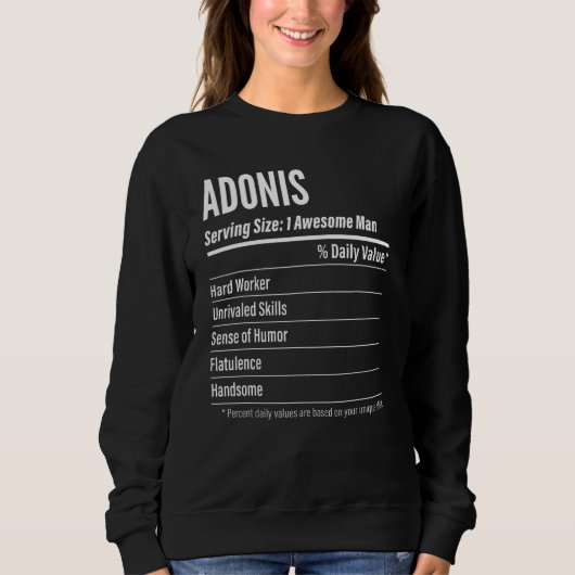 Sweatshirt Adonis Taille du service Nutrition Étiquette Calor (Devant)