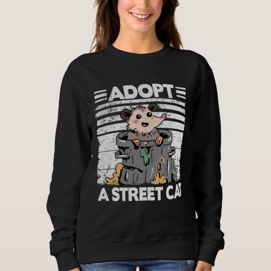 Sweatshirt Adopt A Street Cat Opossum Meme Trash Possum  2 (Devant)