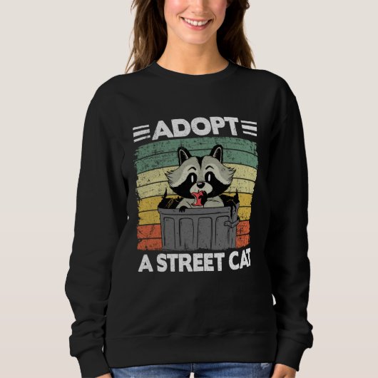 Sweatshirt Adopt A Street Cat Trash Garbage Panda Raccoon 3 (Devant)