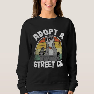 Sweatshirt Adopter un chat de rue raton laveur ordures détrit