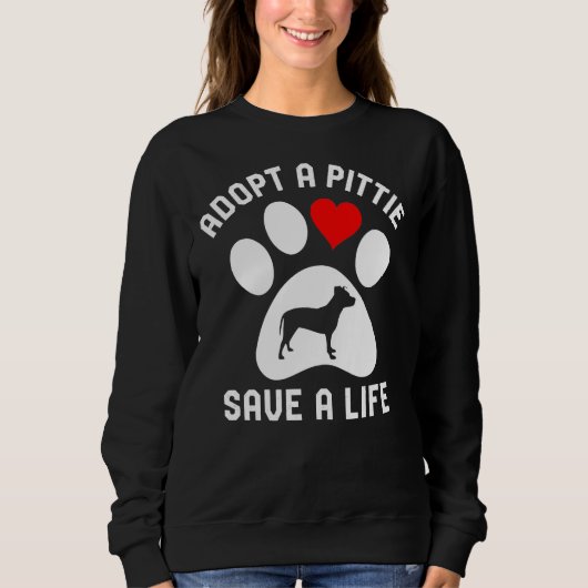 Sweatshirt Adopter Une Pittie Sauver Une Vie Pitbull Dog Seco (Devant)