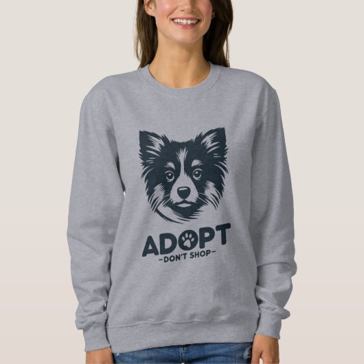 Sweatshirt Adoptez, n'achetez pas 3 (Devant)