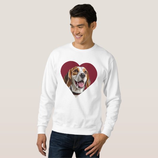 Sweatshirt Adorable Beagle in Heart Shape Design (Devant entier)