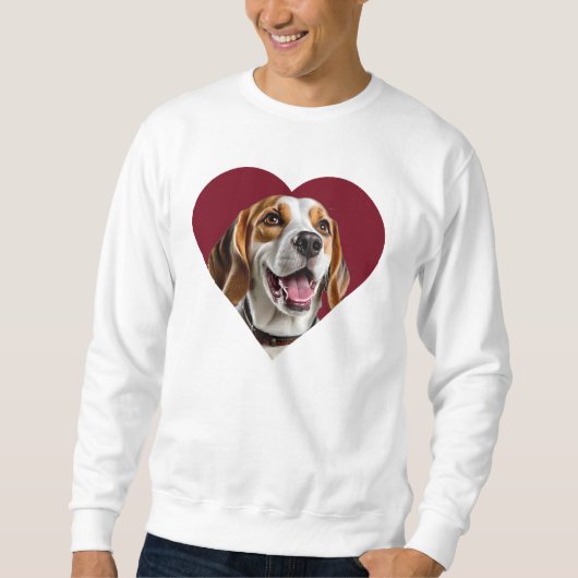 Sweatshirt Adorable Beagle in Heart Shape Design (Devant)