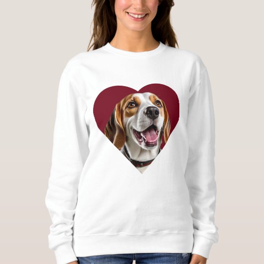 Sweatshirt Adorable Beagle in Heart Shape Design (Devant)