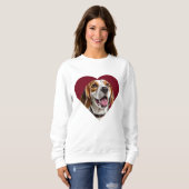 Sweatshirt Adorable Beagle in Heart Shape Design (Devant entier)