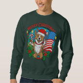 Sweatshirt adorable chien de Noël (Devant)