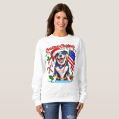 Sweatshirt adorable chien de Noël (Devant entier)