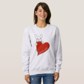 Sweatshirt Adorable Coeur de Chien de taureau Français (Devant entier)