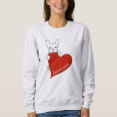 Sweatshirt Adorable Coeur de Chien de taureau Français (Devant)
