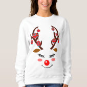 Sweatshirt Adorable Deer Face & Ornements sur Antlers Femmes (Devant)