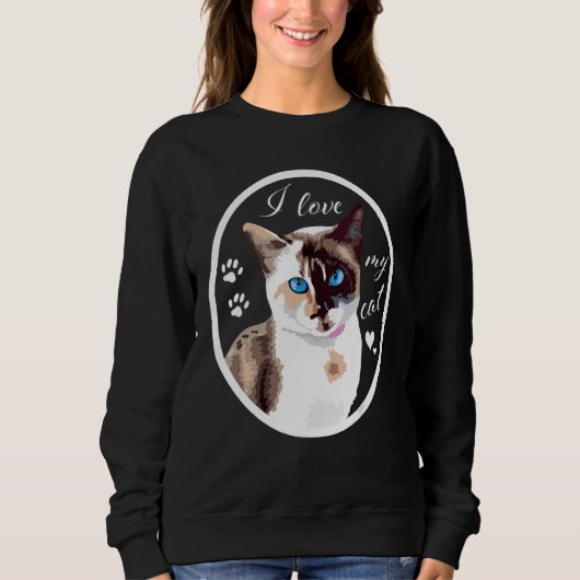 Sweatshirt Adorable J'Aime Mon Chat (Devant)