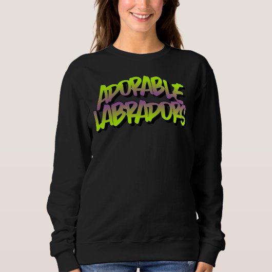Sweatshirt Adorable Labradors Neon Graffiti (Devant)