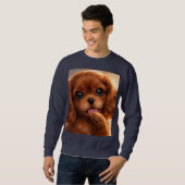 Sweatshirt Adorable Ruby Cavalier Spaniel (Devant entier)