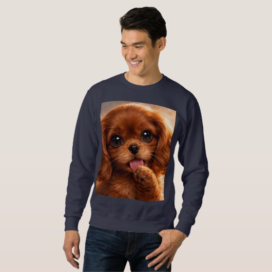 Sweatshirt Adorable Ruby Cavalier Spaniel (Devant entier)