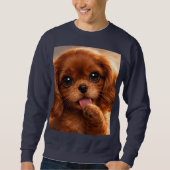 Sweatshirt Adorable Ruby Cavalier Spaniel (Devant)