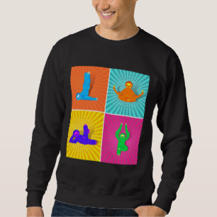 Sweatshirt Adorable Sloth Pratiquant Yoga Et Rétro De Méditat