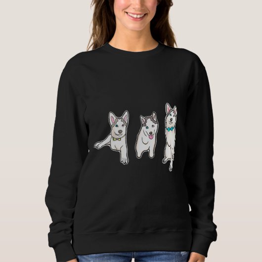 Sweatshirt Adorable trois jambes Tripod Husky Pup Mochi (Devant)