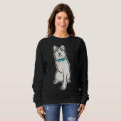 Sweatshirt Adorable trois pattes de trépied Husky nommé Mochi (Devant entier)