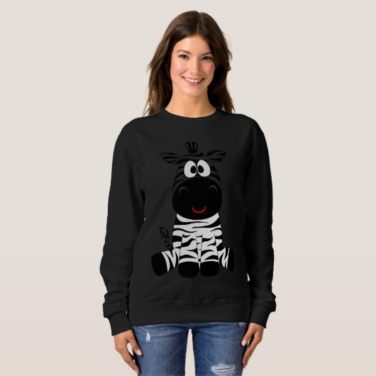 Sweatshirt Adorable Zebra Sitting Cute (Devant entier)