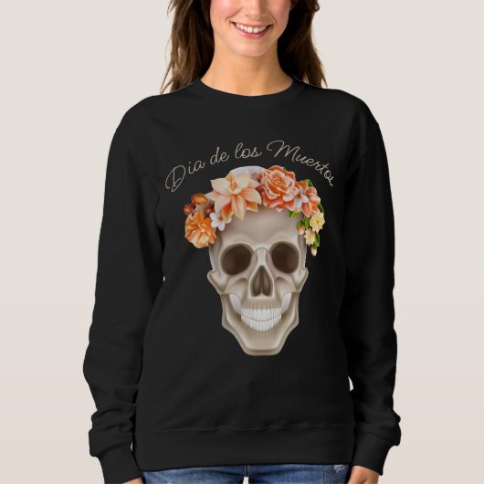 Sweatshirt Adorables Jour du crâne mort Fleurs Calavara (Devant)