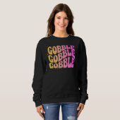 Sweatshirt Adorables Thanksgiving Gobble Gobble Gobble (Devant entier)