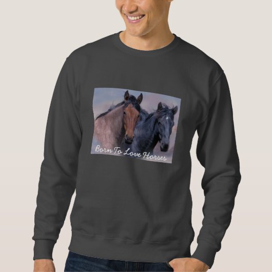 Sweatshirt adulte unisexe de chevaux sauvages (Devant)