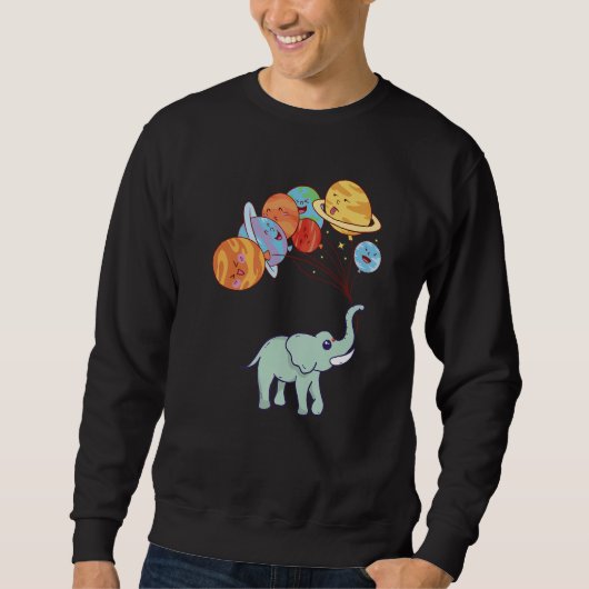 Sweatshirt Aerospace Solar System Planets Space Elephant (Devant)