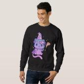 Sweatshirt Aesthetic Pastel Goth Kitten With Pizza Cute Pizza (Devant entier)