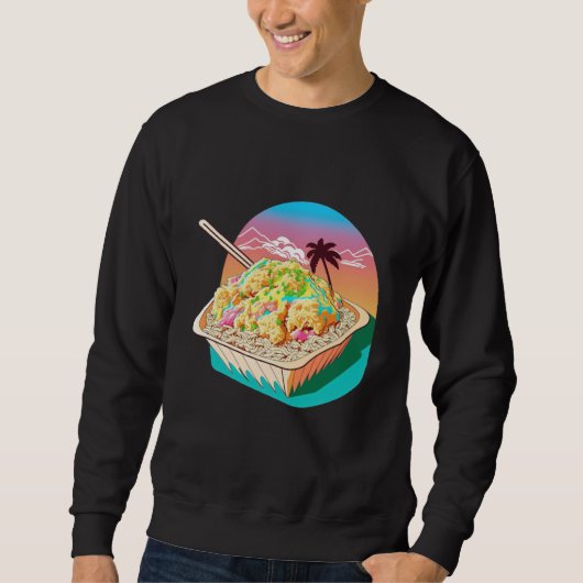 Sweatshirt Aesthetic Synthwave Fried Rice with 80s Aesthetic (Devant)